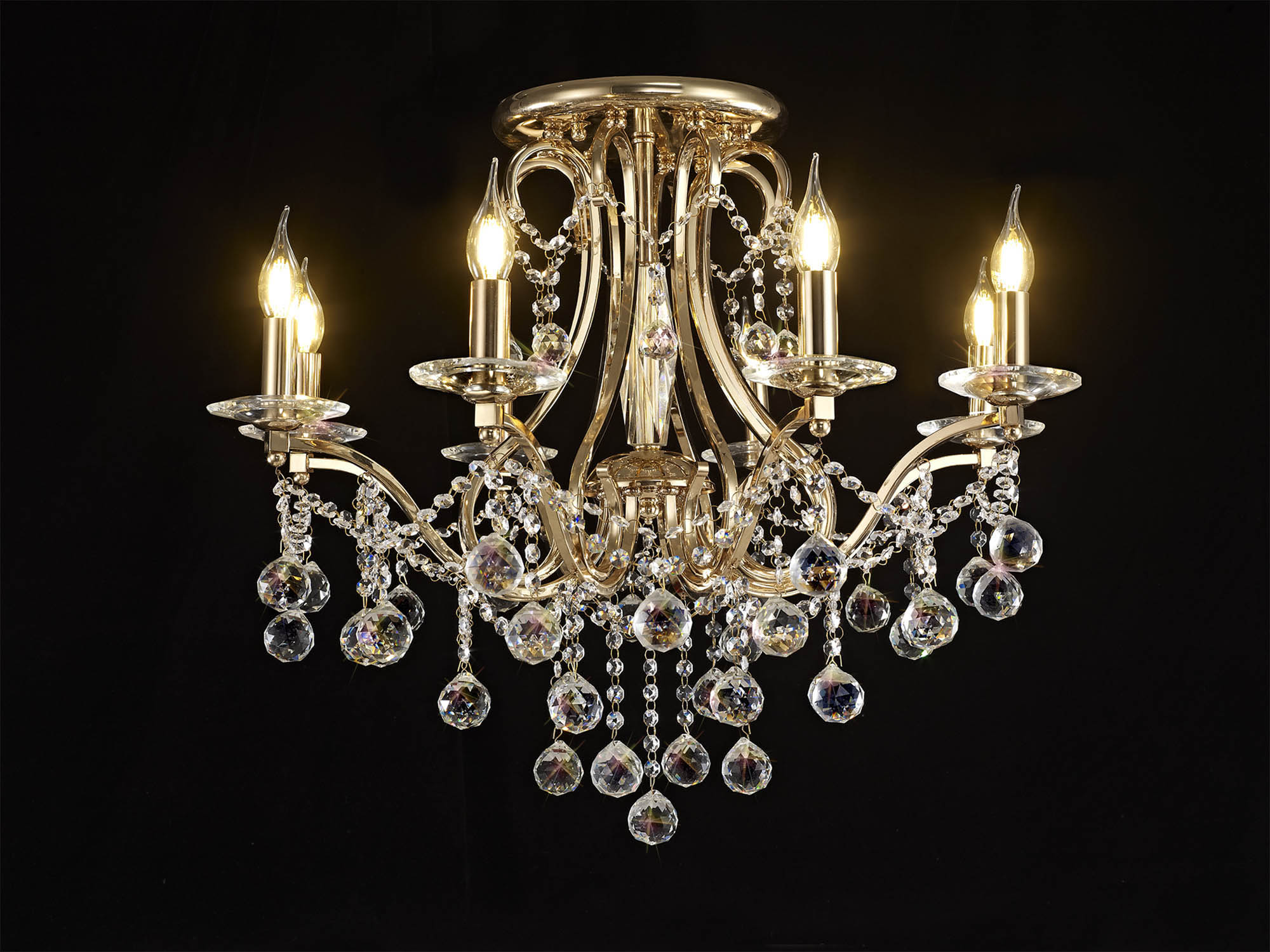 IL30218  Bianco Crystal Chandelier 8 Light French Gold